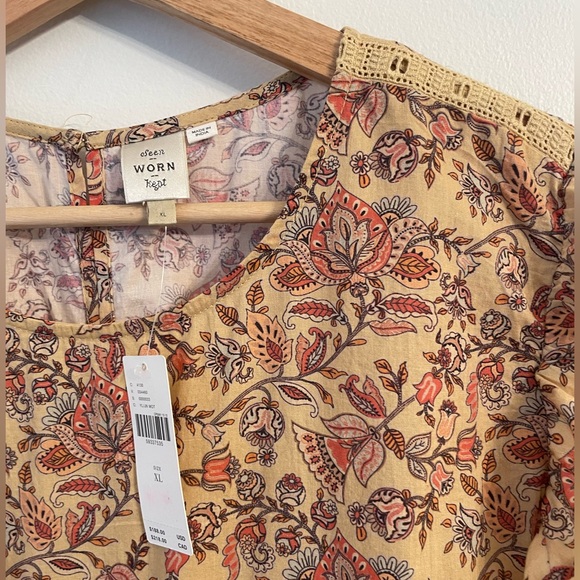 Anthropologie "Seen Worn Kept" Yellow Floral Dress - XL - Picture 3 of 5
